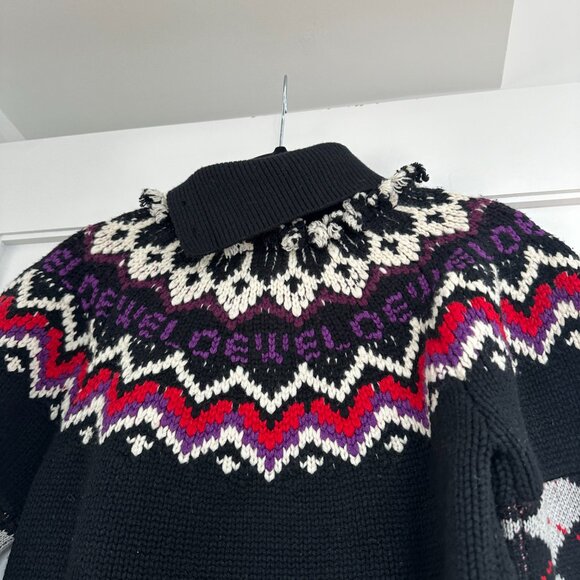 Loewe Sweater Wool Blend Rib Knit Argyle-Intarsia Pattern Roll Neck Sz Medium - Picture 12 of 12